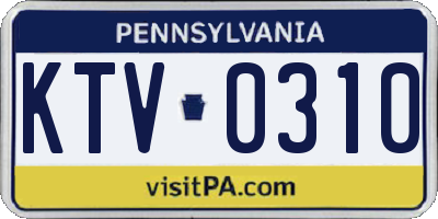 PA license plate KTV0310