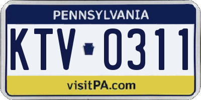 PA license plate KTV0311