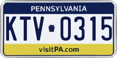 PA license plate KTV0315
