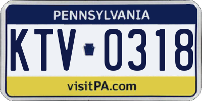 PA license plate KTV0318