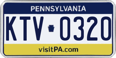 PA license plate KTV0320