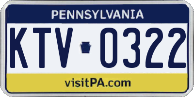 PA license plate KTV0322
