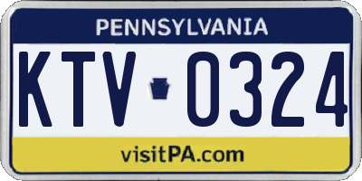 PA license plate KTV0324