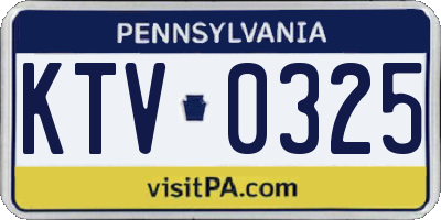 PA license plate KTV0325