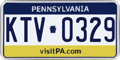 PA license plate KTV0329