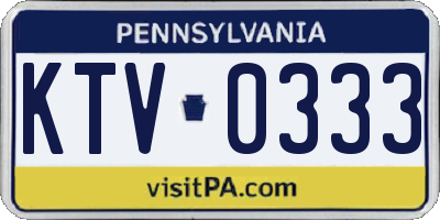 PA license plate KTV0333