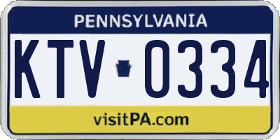 PA license plate KTV0334