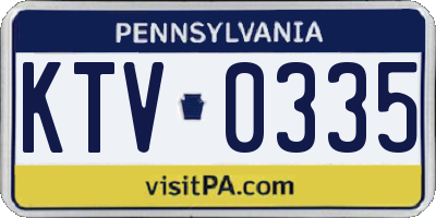 PA license plate KTV0335