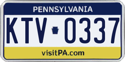 PA license plate KTV0337