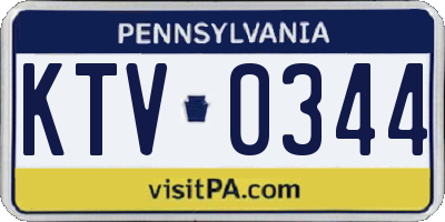 PA license plate KTV0344