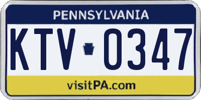 PA license plate KTV0347