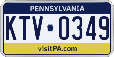 PA license plate KTV0349