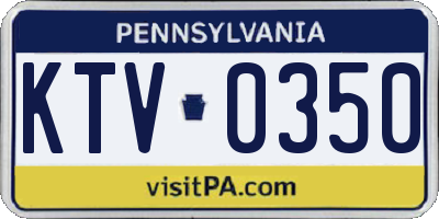 PA license plate KTV0350