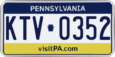 PA license plate KTV0352