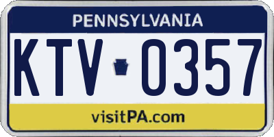 PA license plate KTV0357