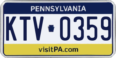 PA license plate KTV0359