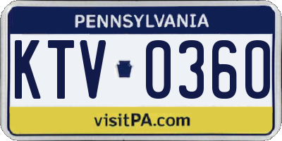 PA license plate KTV0360