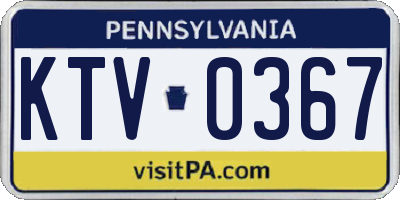 PA license plate KTV0367
