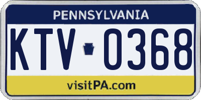 PA license plate KTV0368