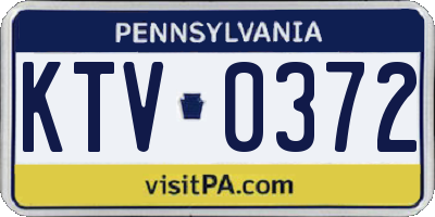 PA license plate KTV0372