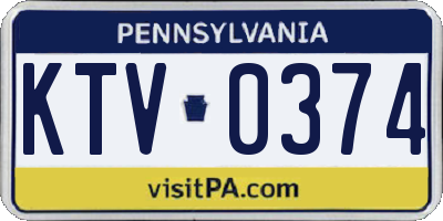 PA license plate KTV0374