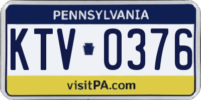 PA license plate KTV0376