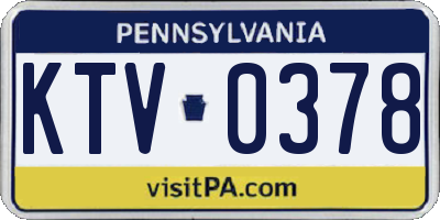 PA license plate KTV0378