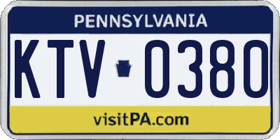 PA license plate KTV0380