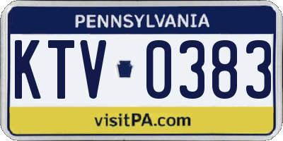 PA license plate KTV0383