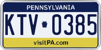 PA license plate KTV0385
