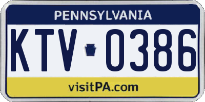 PA license plate KTV0386
