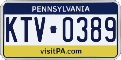 PA license plate KTV0389