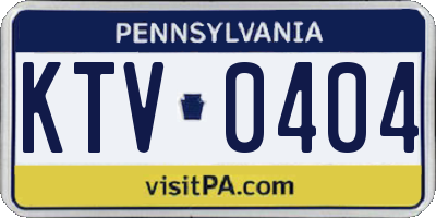 PA license plate KTV0404