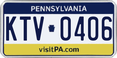 PA license plate KTV0406