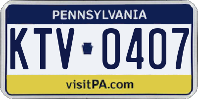 PA license plate KTV0407