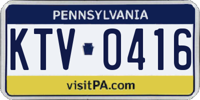 PA license plate KTV0416