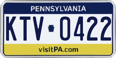 PA license plate KTV0422