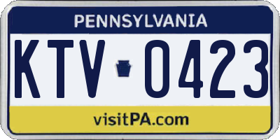 PA license plate KTV0423