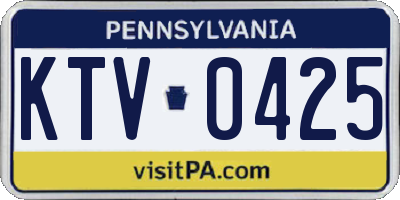 PA license plate KTV0425
