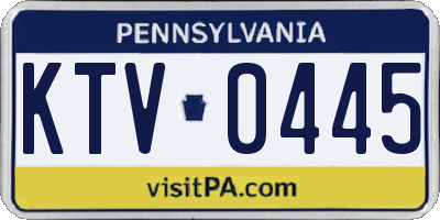 PA license plate KTV0445