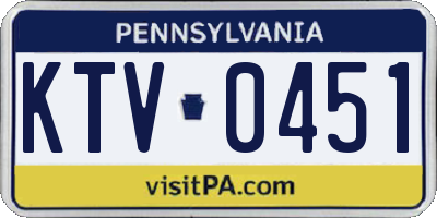PA license plate KTV0451
