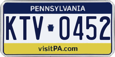 PA license plate KTV0452