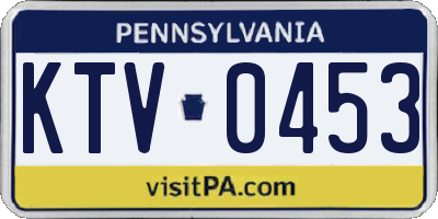 PA license plate KTV0453