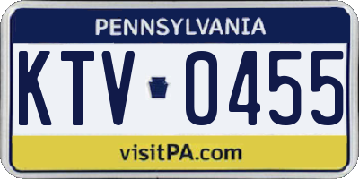 PA license plate KTV0455