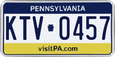 PA license plate KTV0457