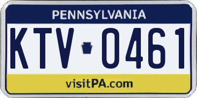 PA license plate KTV0461