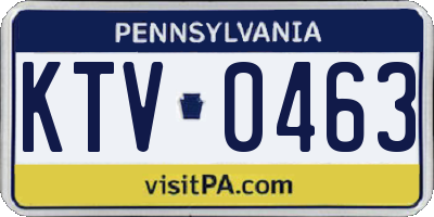PA license plate KTV0463