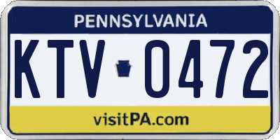 PA license plate KTV0472