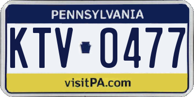 PA license plate KTV0477