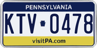 PA license plate KTV0478